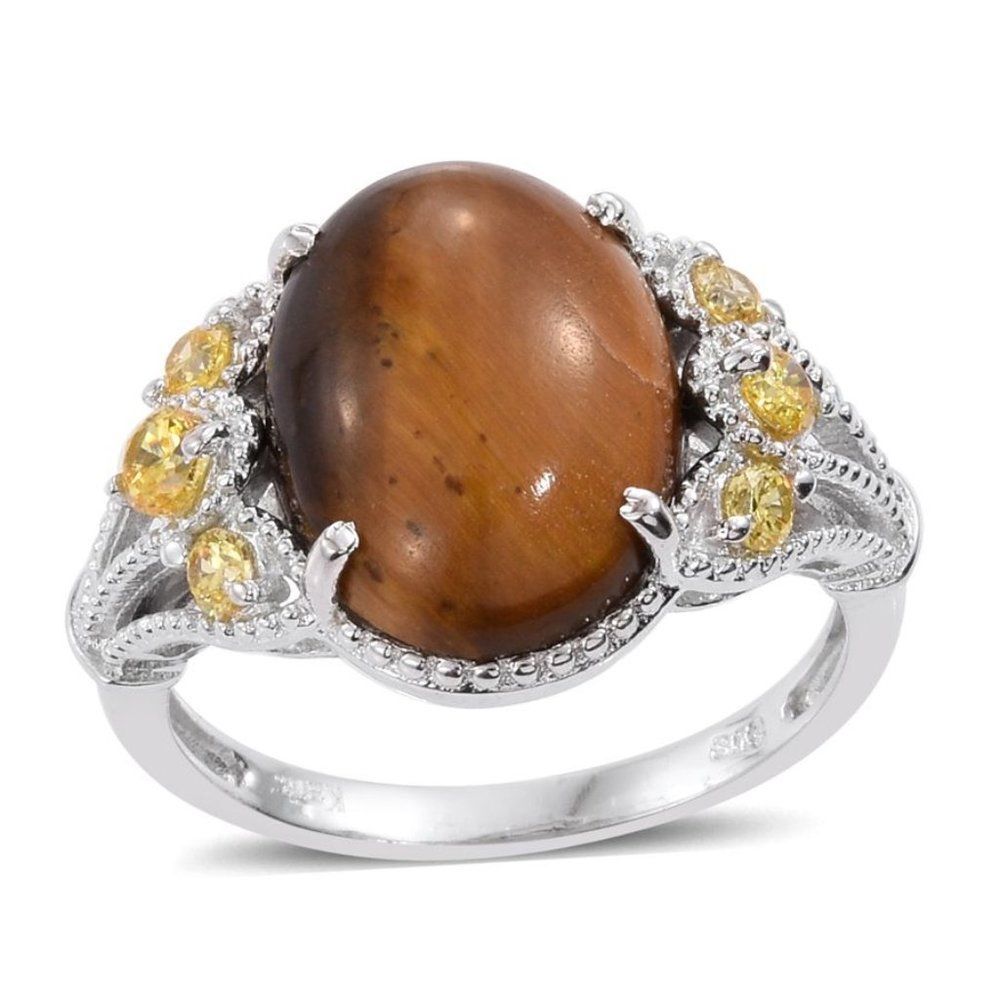 South African Tigers Eye Simulated Yellow Diamond